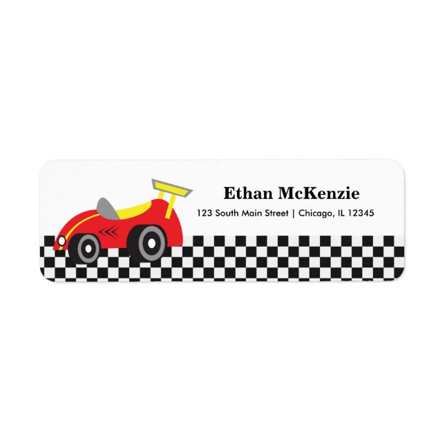 Racecar Return Address Label (Front)