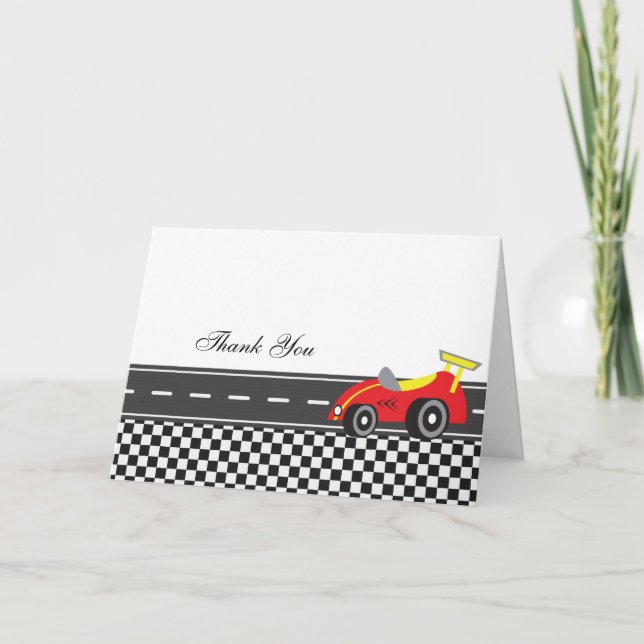 Racecar Thank You Card (Front)