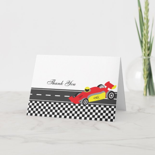 Racecar Thank You Card (Front)