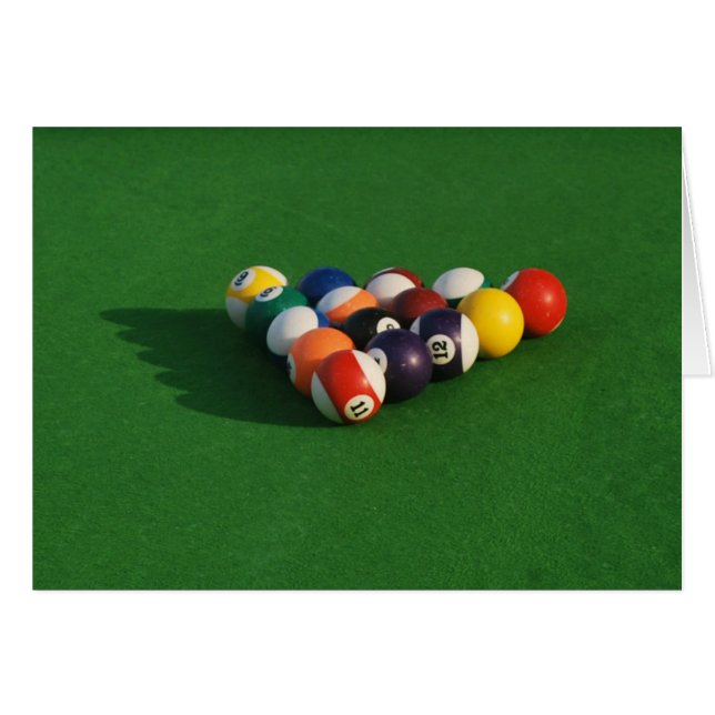 Raced Pool Balls Blank Card (Front Horizontal)