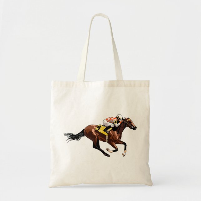 Racehorse and Jockey Tote Bag (Front)