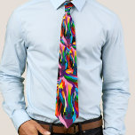 Racehorse Derby Day Colourful Tie<br><div class="desc">Men's tie featuring bright colourful racehorse head and mane on a black background,  perfect for a Derby Day party,  horse race and more. MATCHING products available in our collection.</div>