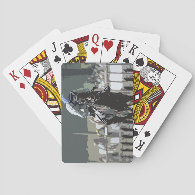 Racehorse With Jockey In Blue Playing Cards (Back)