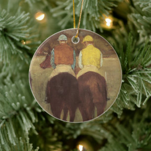 Racehorses at Longchamp by Edgar Degas Ceramic Ornament