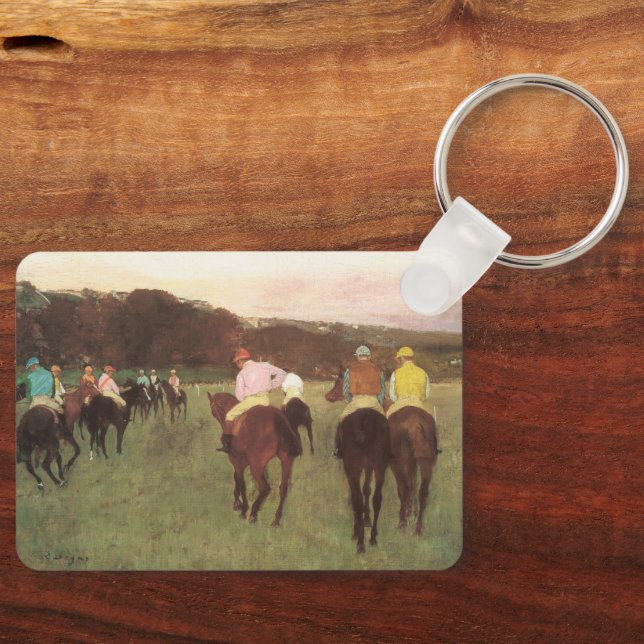 Racehorses at Longchamp by Edgar Degas Key Ring (Front)