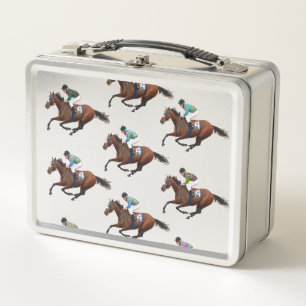 Racehorses Metal Lunch Box