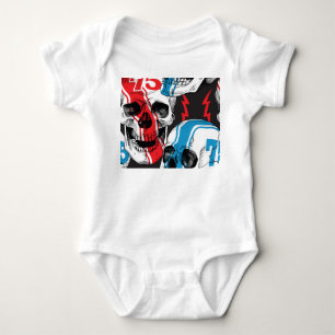 Racer Skull: Vintage Seamless Rebellion. Baby Bodysuit