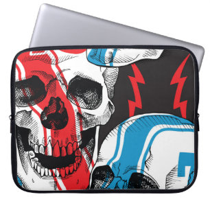 Racer Skull: Vintage Seamless Rebellion. Laptop Sleeve