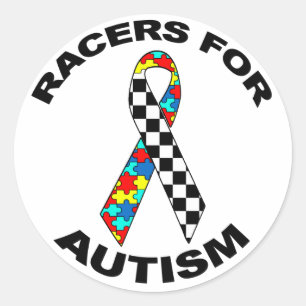 Racers For Autism Classic Round Sticker