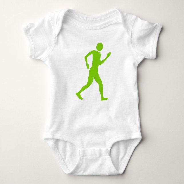Racewalking - Martian Green Baby Bodysuit (Front)