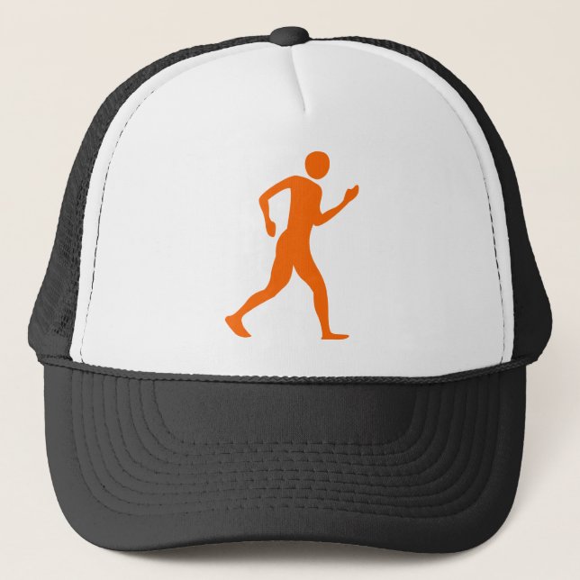 Racewalking - Orange Trucker Hat (Front)