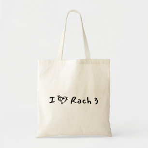 Rach 3 Minimalist Black Text Classical Music Tote Bag