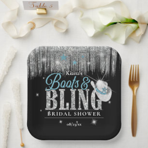 Rachael Hines Bridal Shower Blue ID925 Paper Plate