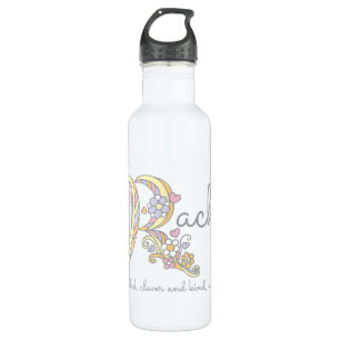 Rachael name meaning decorated R drinks bottle