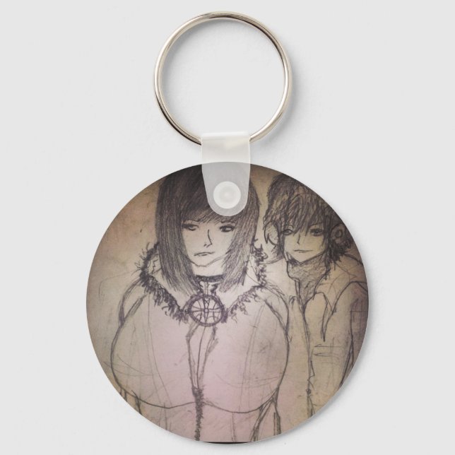 Racheal big bosom manga anime girl key ring (Front)