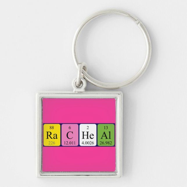 Racheal periodic table name keyring (Front)