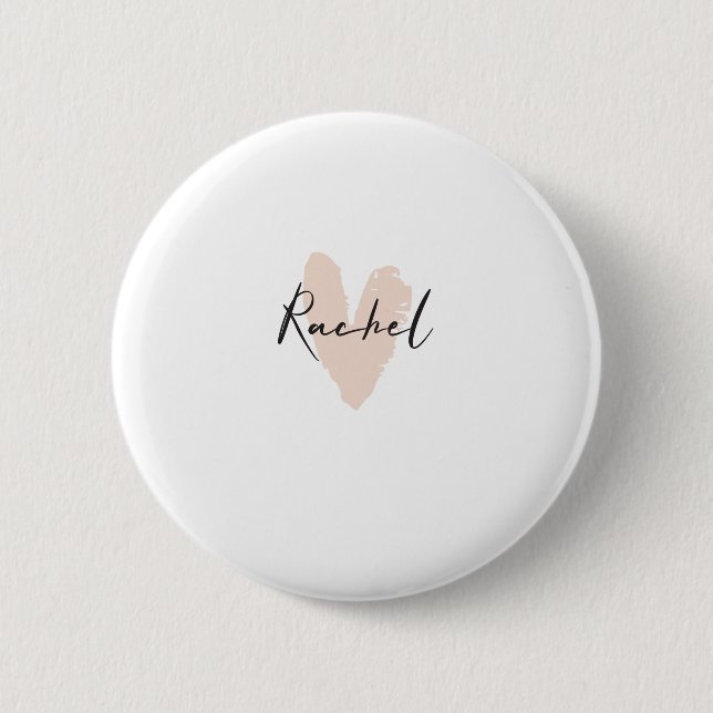 Rachel Heart Name Graphic 6 Cm Round Badge (Front)