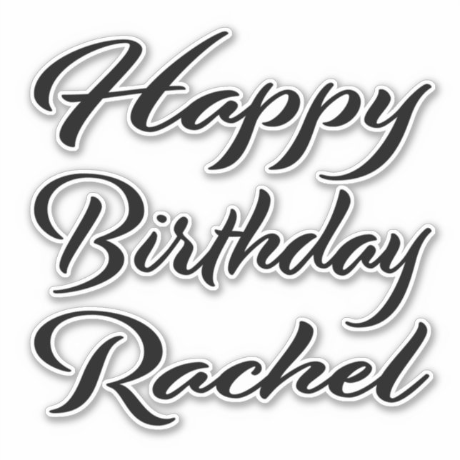 Rachel name first name black Sticker birthday (Front)