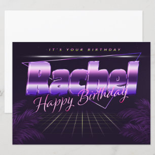 Rachel Name Vorname lila retro Karte Geburtstag Card