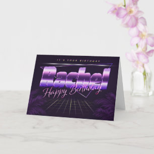 Rachel Name Vorname lila retro Karte Geburtstag Card