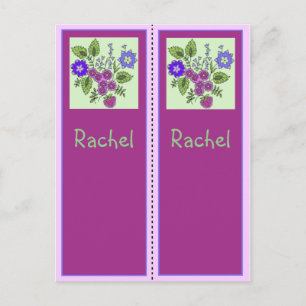Rachel Personalised Bookmark Postcard