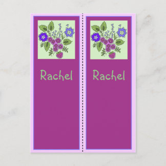 Rachel Personalised Bookmark Postcard