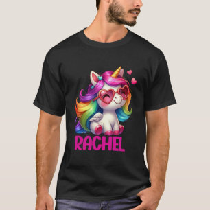 Rachel Personalised Name Colourful Unicorn Women G T-Shirt