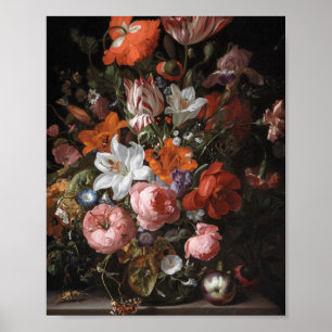 Rachel Ruysch - Flowers In A Glass Vase Poster