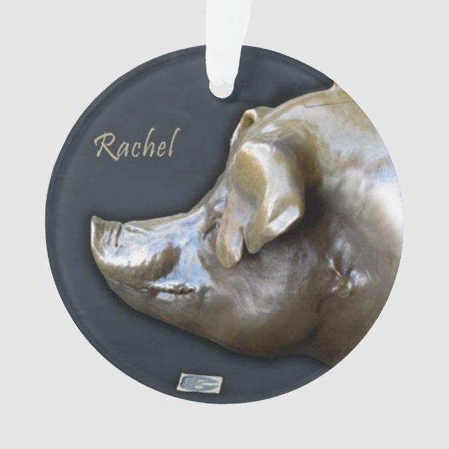 RACHEL THE PIGGY BANK Ornament (Front)