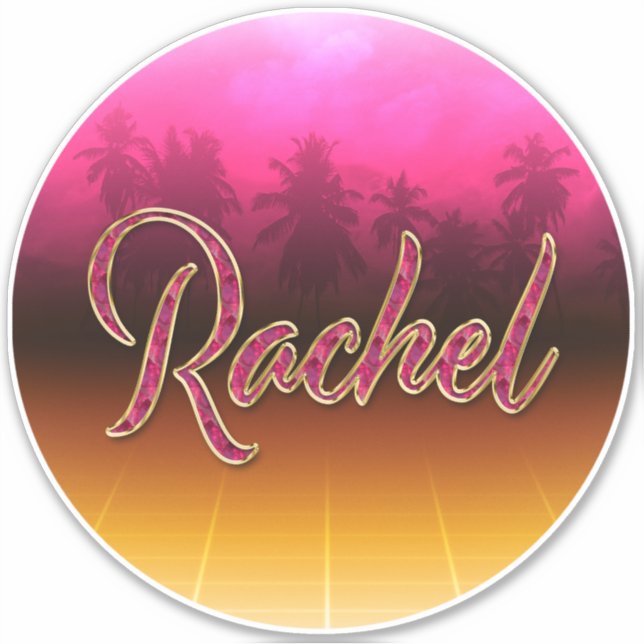Rachel Vorname Name golden pink Aufkleber Sticker (Front)