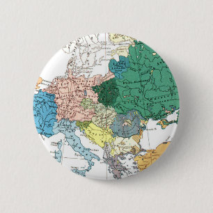 Racial Map of Europe 6 Cm Round Badge