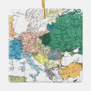 Racial Map of Europe Ceramic Ornament