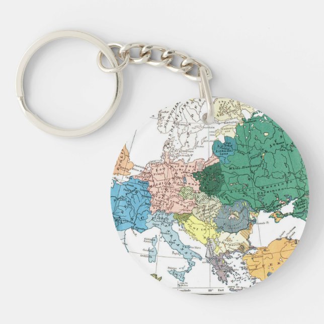 Racial Map of Europe Key Ring (Front)