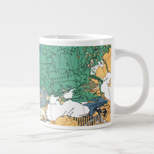 Racial Map of Europe Large Coffee Mug (Right)