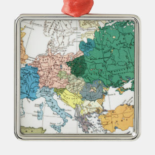 Racial Map of Europe Metal Ornament