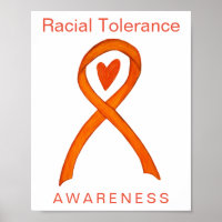 Racial Tolerance Awareness Ribbon Art Poster Print