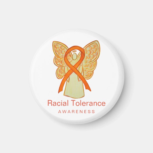 Racial Tolerance Awareness Ribbon Fridge Magnet (Front)