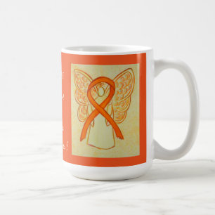 Racial Tolerance Orange Awareness Ribbon Angel Mug