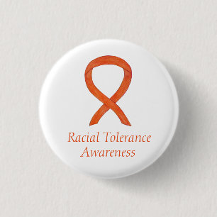 Racial Tolerance Orange Awareness Ribbon Pin