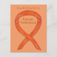 Racial Tolerance Orange Awareness Ribbon Postcards
