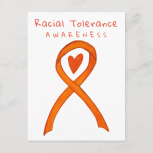 Racial Tolerance Orange Awareness Ribbon Postcards