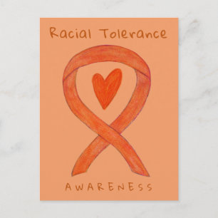 Racial Tolerance Orange Awareness Ribbon Postcards