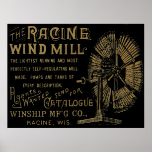 Racine Wind Mill Racine Wisconsin 1889 Poster