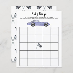 Racing Baby shower bingo game