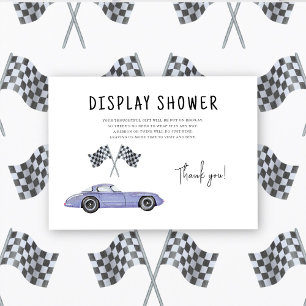 Racing baby shower - display shower enclosure card