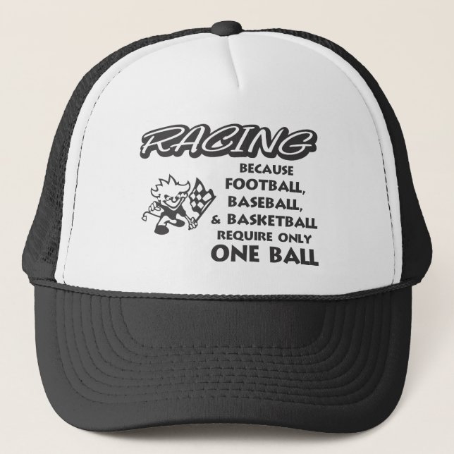 RACING BECAUSE TRUCKER HAT (Front)