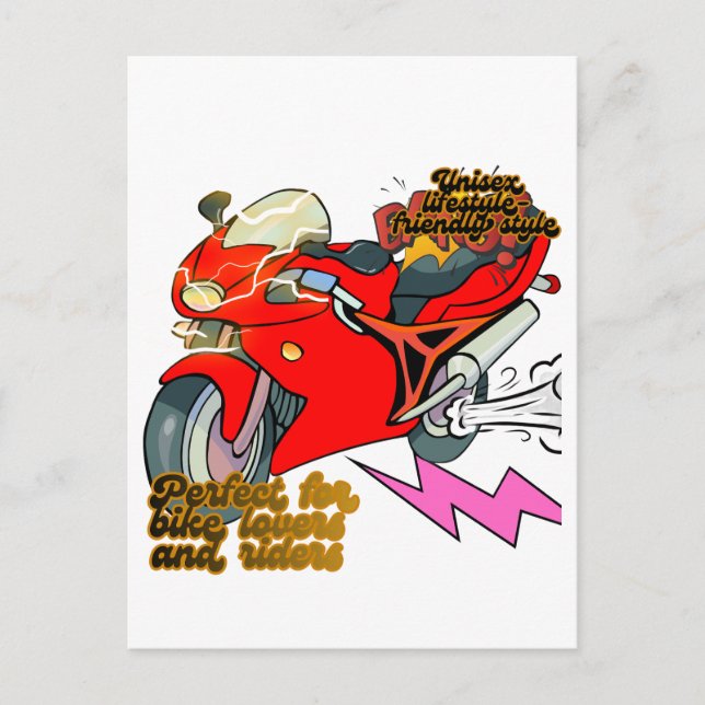 Racing Bike Art Speed Holiday Postcard (Front)