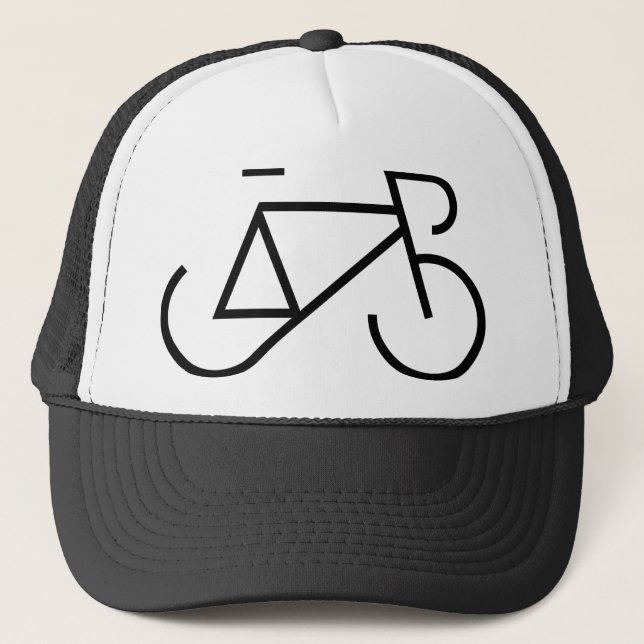 Racing Bike Black Trucker Hat (Front)