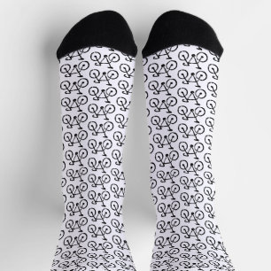 Racing Bike Lino Print  Socks