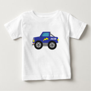 Racing Blue Monster Truck, for Baby Boys T-Shirt
